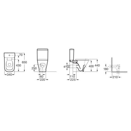 Roca A342477000 - WC-Becken GAP Keramik/weiß