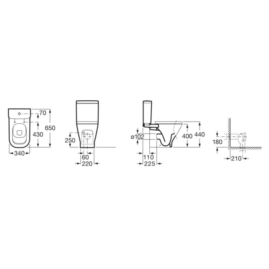 Roca A342477000 - WC-Becken GAP Keramik/weiß