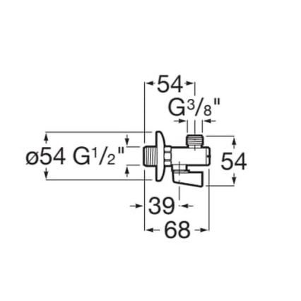 Roca A525168200 - AQUA Eckventil, glänzender Chrom