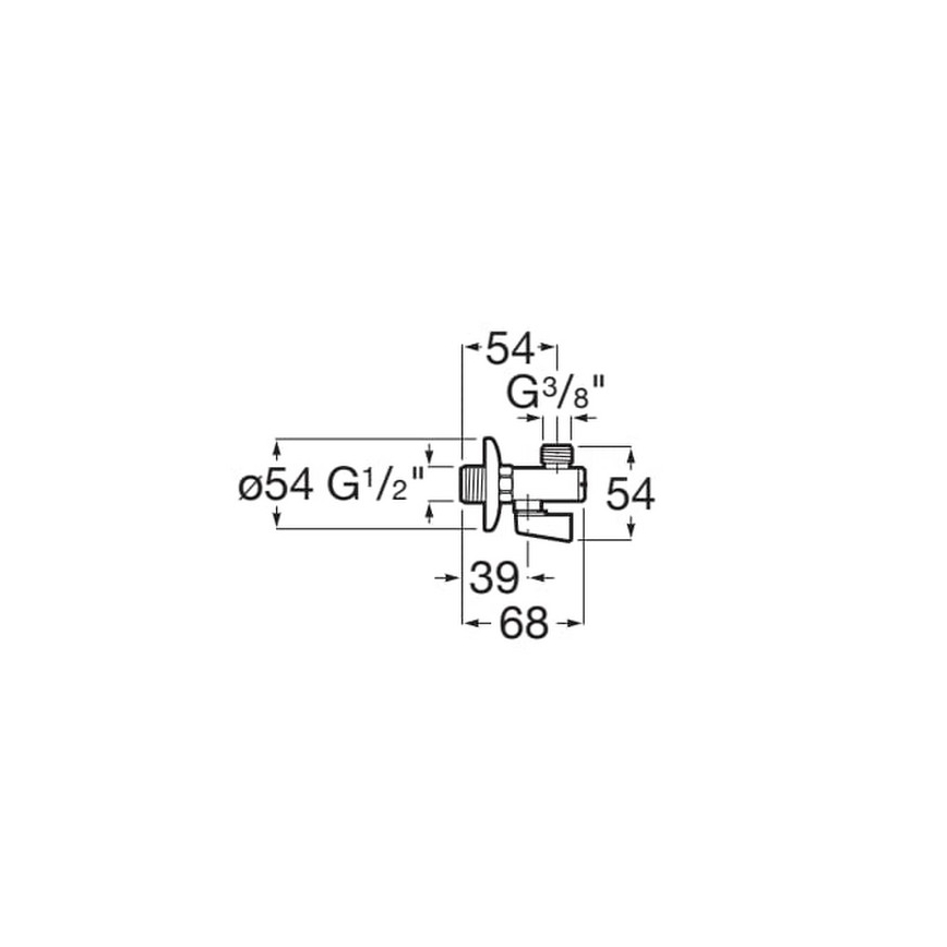 Roca A525168200 - AQUA Eckventil, glänzender Chrom