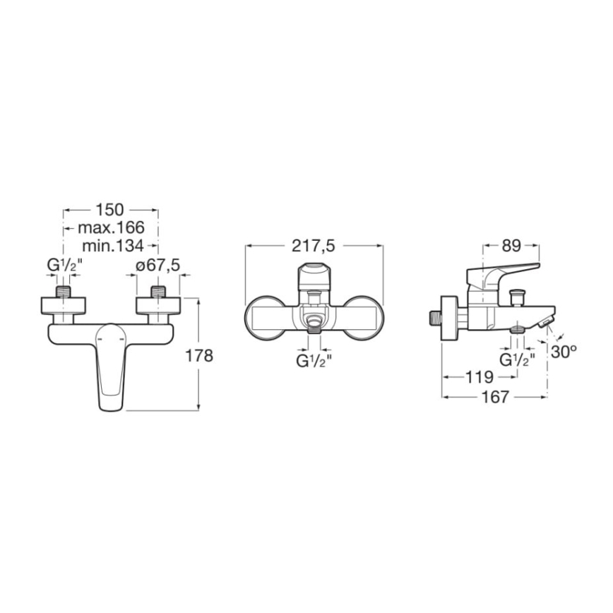 Roca A5A0290C00 - Badewannenarmatur ATLAS Hochglanzchrom