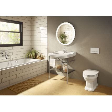 Roca A5A3A4BC00 - Waschtischarmatur + Ablaufgarnitur mit Überlauf CARMEN RETRO 17,8 cm glänzender Chrom