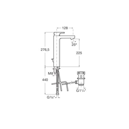 Roca A5A3G01C00 - Waschtischarmatur + Auslauf L90 27,6 cm glänzender Chrom