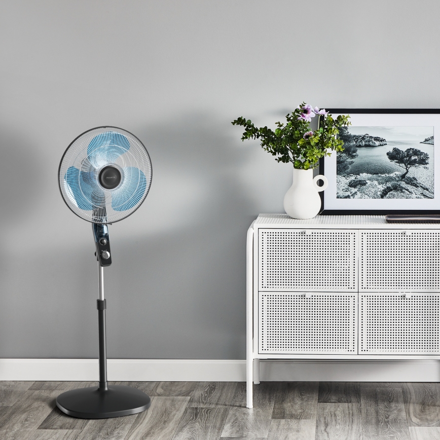 Rowenta - Standventilator mit integriertem Mückenabweiser ESSENTIAL+ 60W/230V 130 cm schwarz