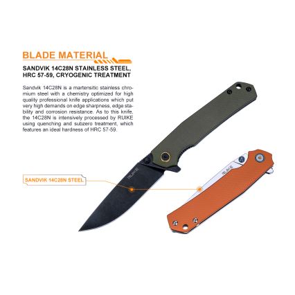 Ruike RUP801J - Klappmesser 20 cm orange