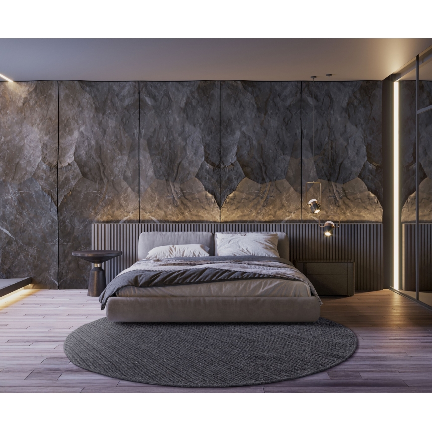 Runder Naturteppich FIR WOOL 160 cm 2600 g/m2 Anthrazit