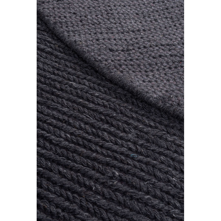Runder Naturteppich FIR WOOL 160 cm 2600 g/m2 Anthrazit