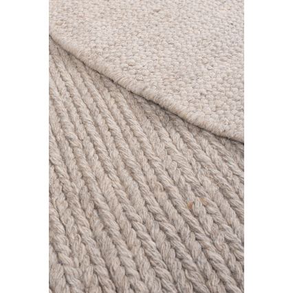 Runder Naturteppich FIR WOOL 160 cm 2600 g/m² beige