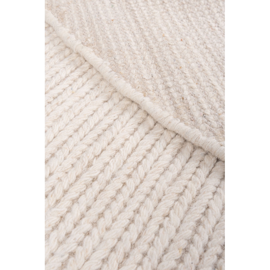 Runder Naturteppich FIR WOOL, Ø 160 cm, 2600 g/m², creme