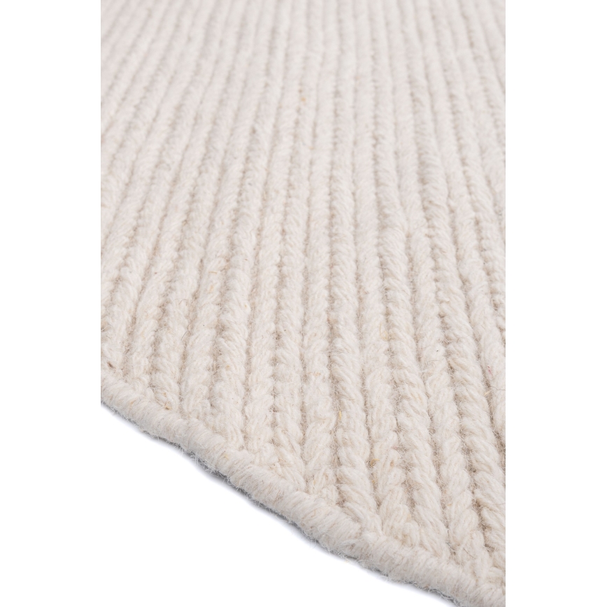 Runder Naturteppich FIR WOOL, Ø 160 cm, 2600 g/m², creme