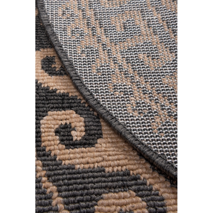Runder Outdoor-Teppich DELMAR 80 cm anthrazit/beige