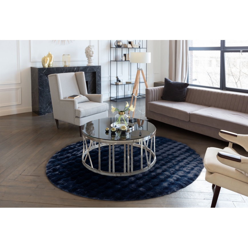 Runder Teppich RABBIT BUBBLE 160 cm blau