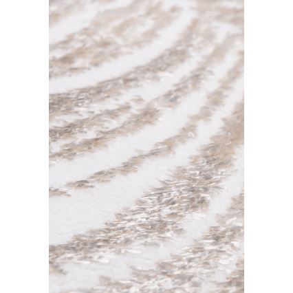 Runder Teppich SALAMANCA 100 cm beige/weiß/Blattmuster