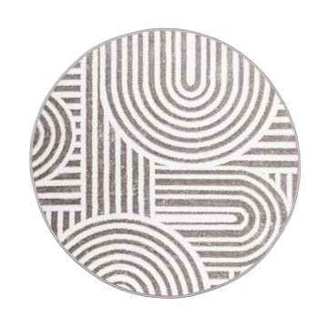 Runder Teppich SALAMANCA 100 cm, grau/weiß