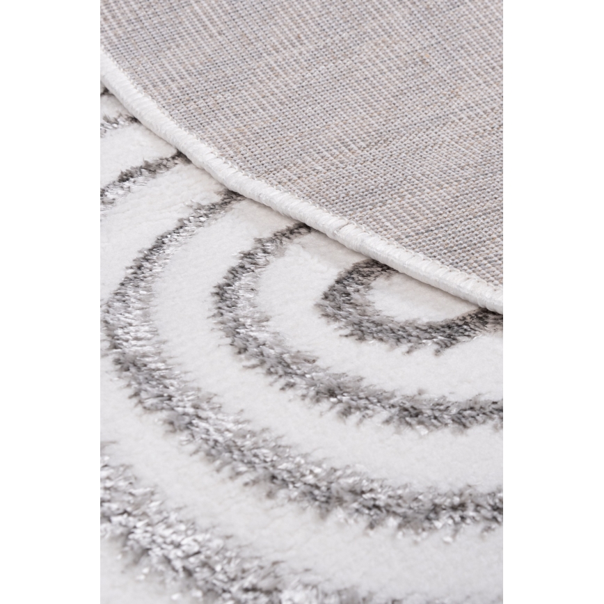 Runder Teppich SALAMANCA 100 cm, grau/weiß