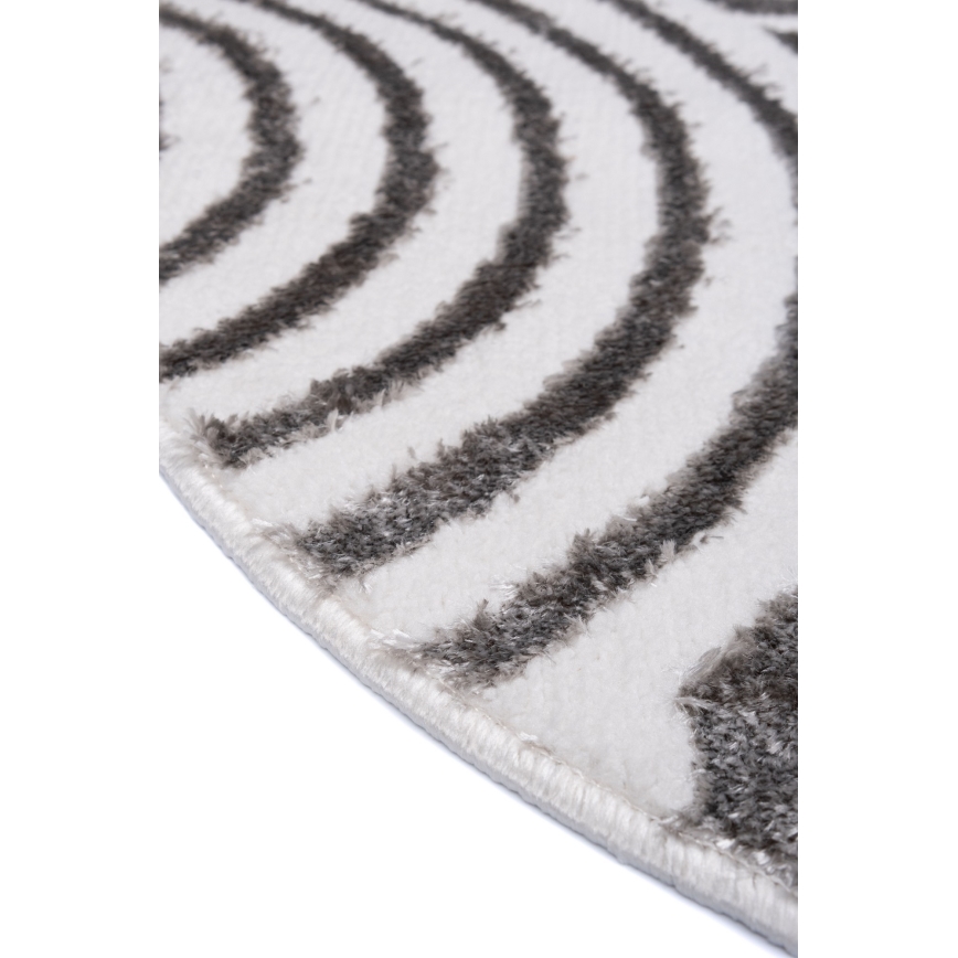 Runder Teppich SALAMANCA 100 cm, grau/weiß
