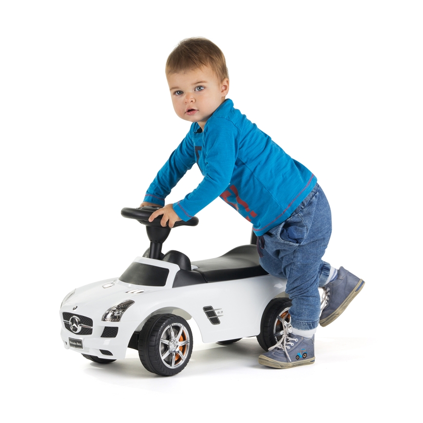 Rutschauto Mercedes 2xAA weiß/schwarz
