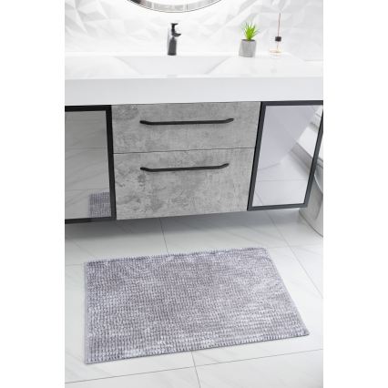 Rutschfeste Badematte CHENILLE 50x80 cm grau
