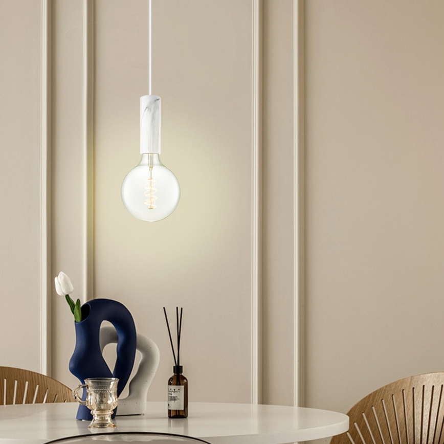 Deckenleuchte an Kabel SAGA 1xE27/40W/230V Marmoroptik