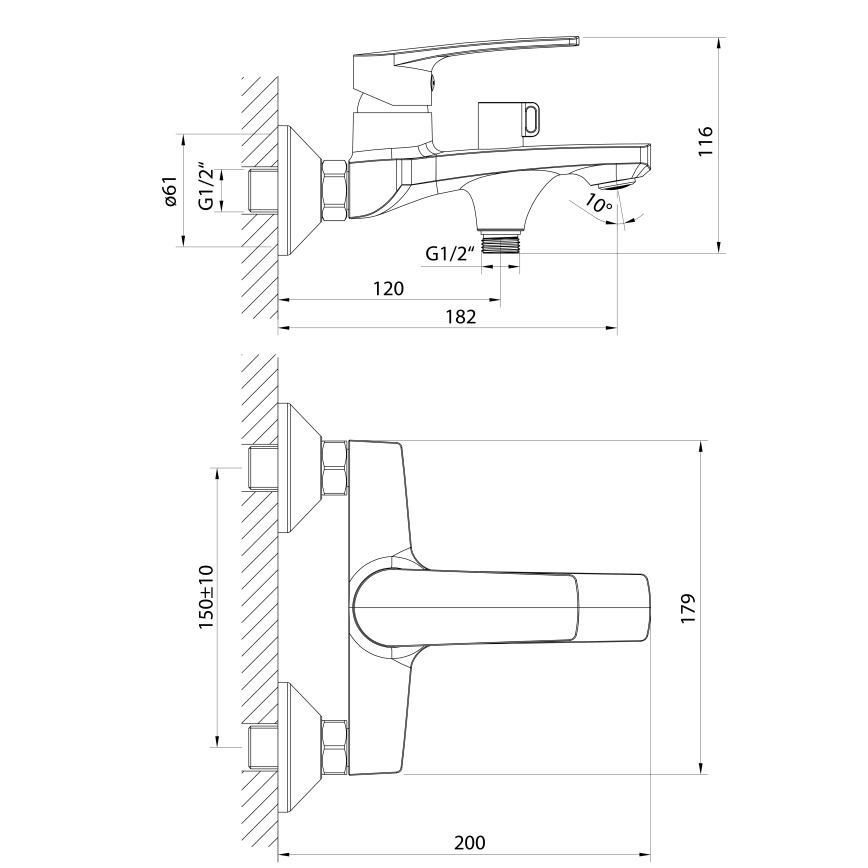 Samona - Badewannenarmatur KORANA, glänzender Chrom