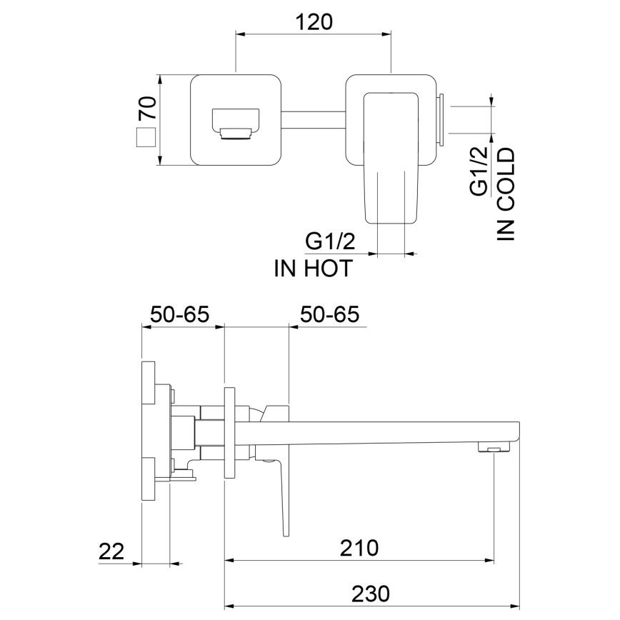 Sapho - 2-Loch-Waschtischarmatur TURSI matt schwarz