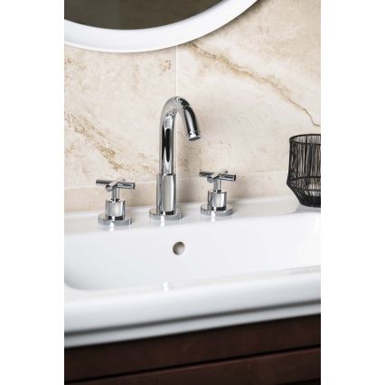 Sapho - 3-Loch-Waschtischarmatur AXIA RETRO 23,8 cm glänzender Chrom