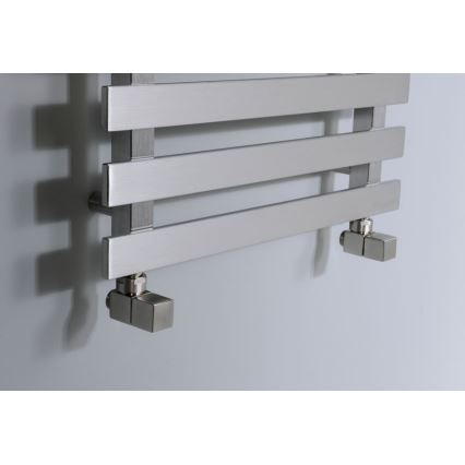 Sapho - Anschluss-Set für Eckventile CUBE, 2 Stück, gebürsteter Edelstahl