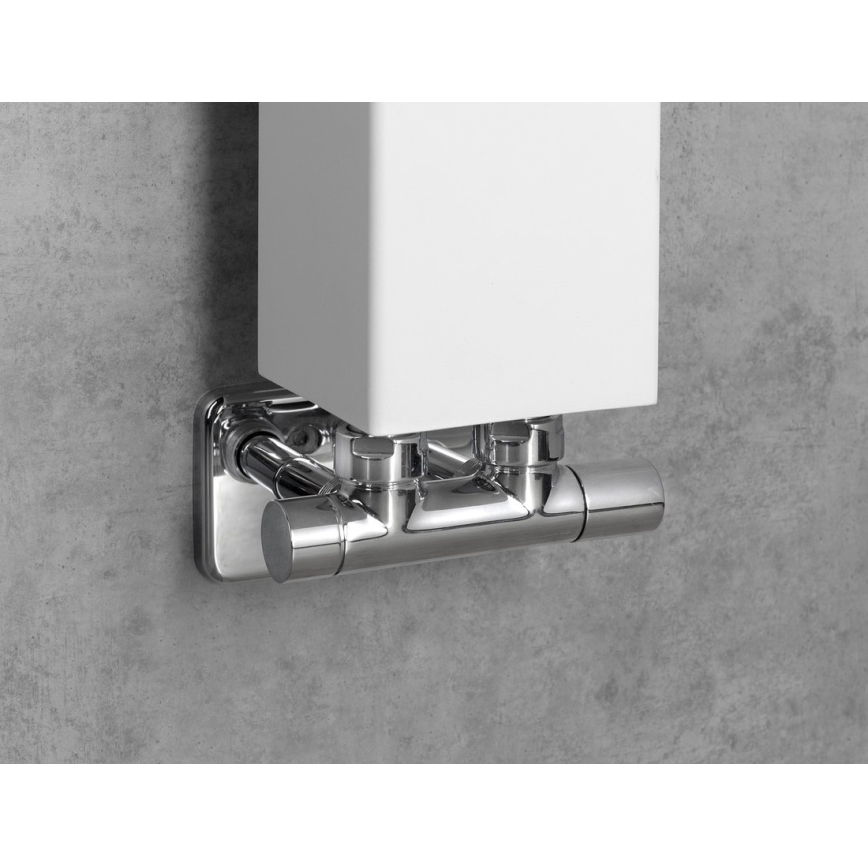 Sapho - Anschlusssatz mit Ventilen für Zentralanschluss TWIN, glänzender Chrom