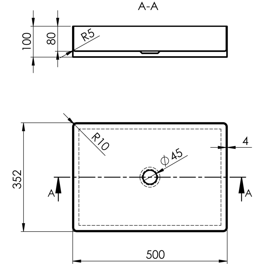 Sapho - Aufsatzwaschbecken AURUM 50x35 cm Anthrazit