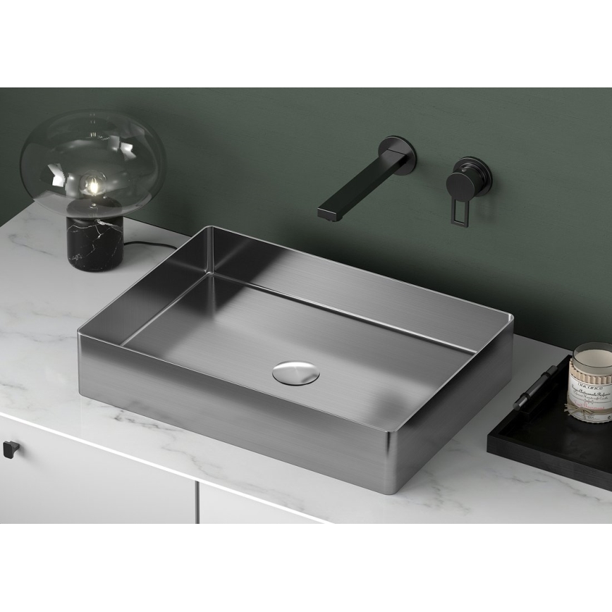 Sapho - Aufsatzwaschbecken AURUM 50x35 cm gebürsteter Edelstahl
