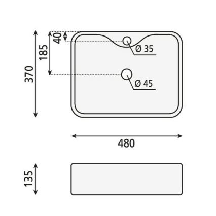 Sapho - Aufsatzwaschbecken BALENA 48x37 cm Keramik/Weiß
