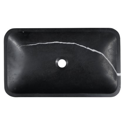 Sapho - Aufsatzwaschbecken BLOK 60x35 cm Stein/matt-schwarz