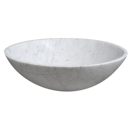 Sapho - Aufsatzwaschbecken BLOK Ø 42 cm Stein/Carrara/mattweiß
