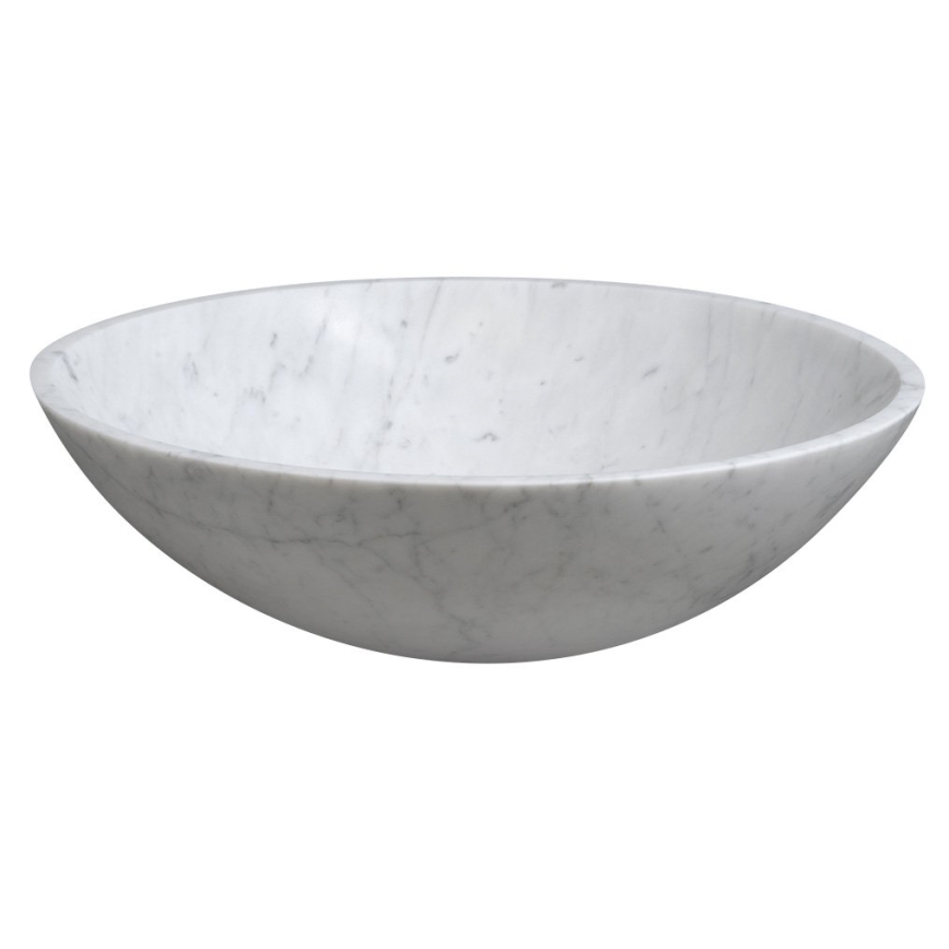 Sapho - Aufsatzwaschbecken BLOK Ø 42 cm Stein/Carrara/mattweiß
