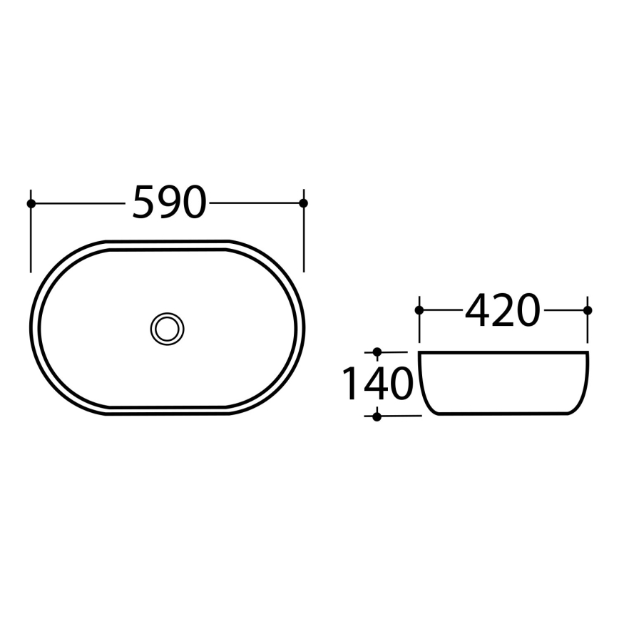 Sapho - Aufsatzwaschbecken DALMA 59x42 cm Keramik/Carrara