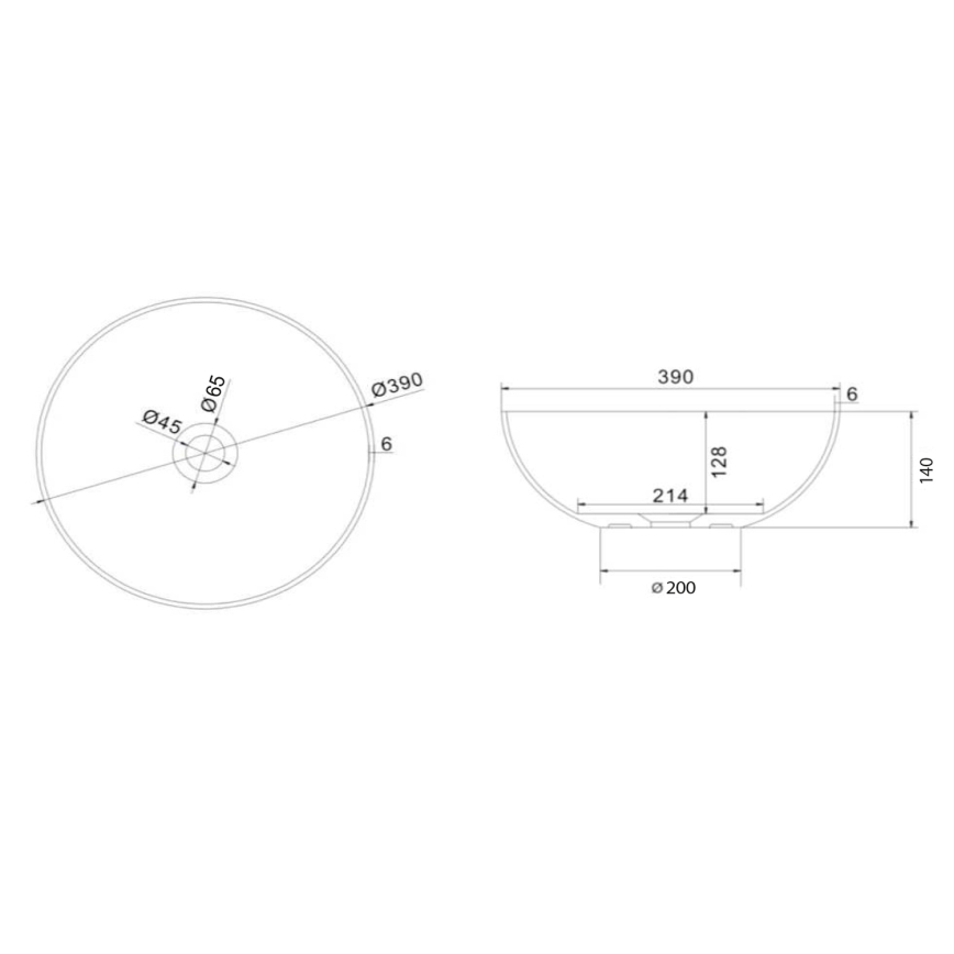 Sapho - Aufsatzwaschbecken FORMIGO Ø 39 cm Beton/Anthrazit