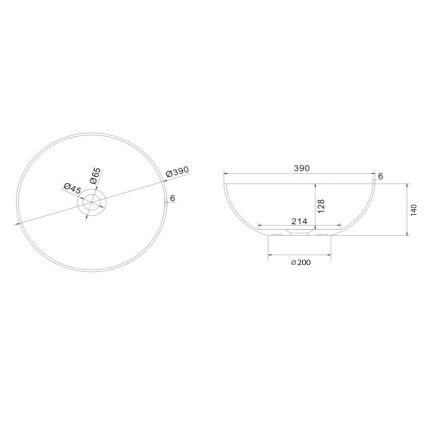 Sapho - Aufsatzwaschbecken FORMIGO Ø 39 cm Beton/Beige