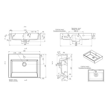 Sapho - Aufsatzwaschbecken ORINOKO 60x45 cm Marmor/Weiß