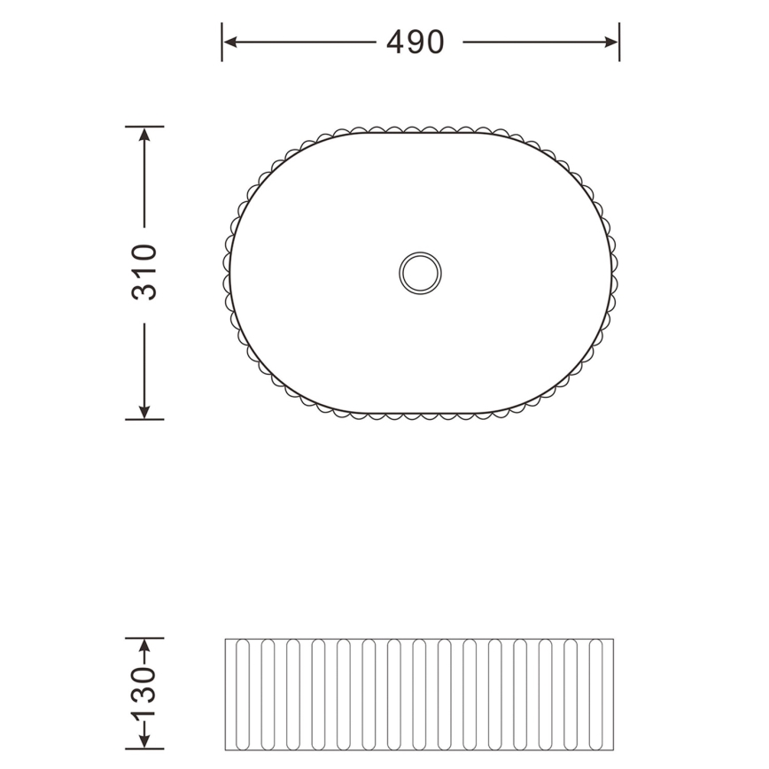Sapho - Aufsatzwaschbecken PICOBELLO 49x31 cm Keramik/weiß