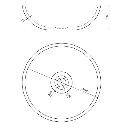 Sapho - Aufsatzwaschbecken PRIORI Ø 41 cm Keramik/Grau