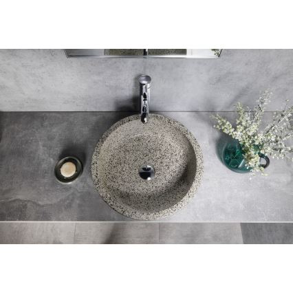 Sapho - Aufsatzwaschbecken PRIORI Ø 41 cm weiß/grau