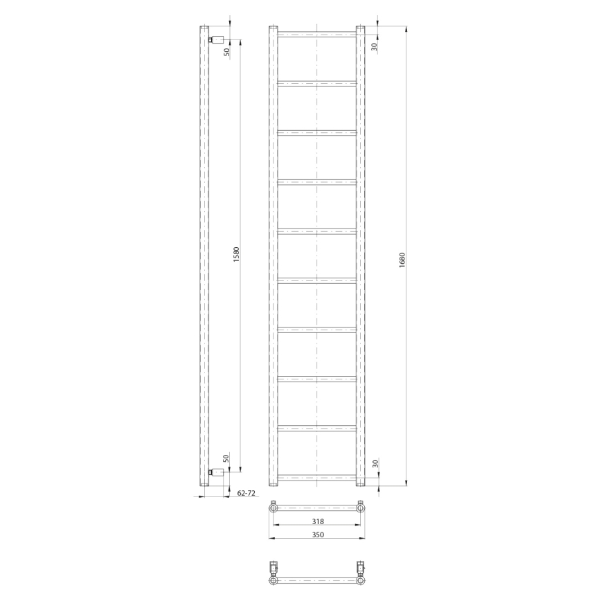 Sapho - Badheizkörper DINA 334W 35x168 cm weiß
