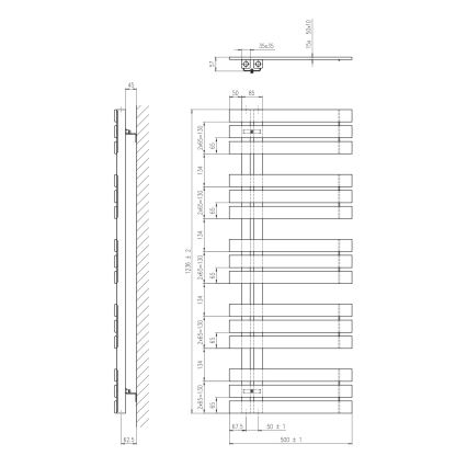 Sapho - Badheizkörper SILVANA 123x50 cm weiß