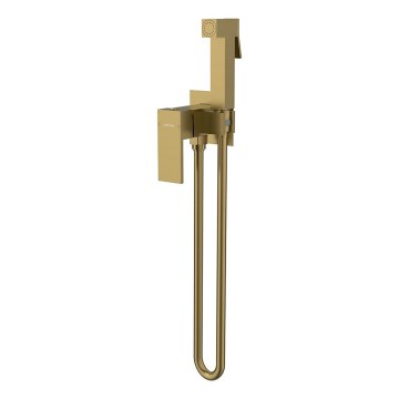 Sapho - Bidet-Armatur mit Handbrause zur Unterputzmontage CUBEMIX, mattgold