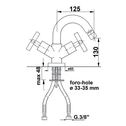 Sapho - Bidetarmatur AXIA, Hochglanz-Chrom