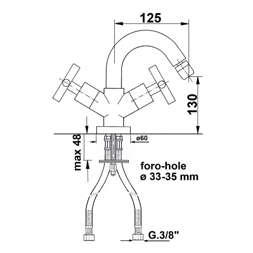 Sapho - Bidetarmatur AXIA, Hochglanz-Chrom