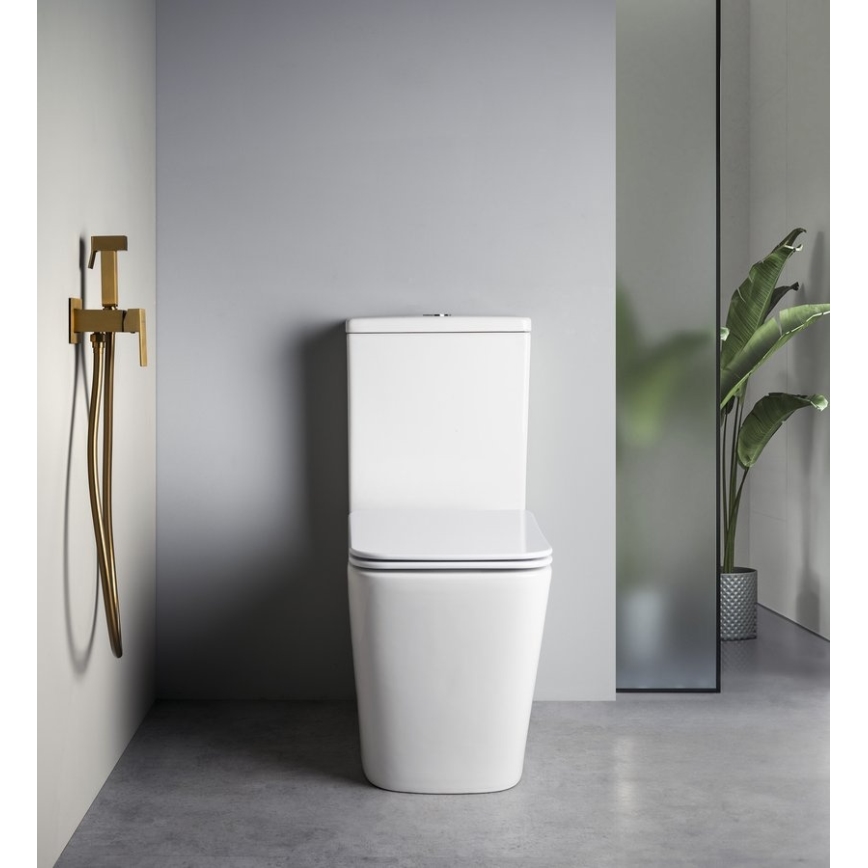 Sapho - Bidet-Armatur mit Handbrause zur Unterputzmontage CUBEMIX, mattgold