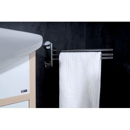 Sapho - Drehbarer Wandhandtuchhalter X-ROUND 19,5x45 cm glänzender Chrom