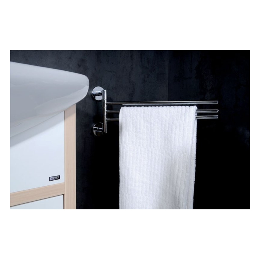 Sapho - Drehbarer Wandhandtuchhalter X-ROUND 19,5x45 cm glänzender Chrom