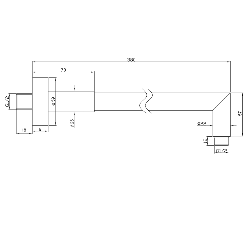 Sapho - Duscharm rund 38 cm glänzendes Chrom